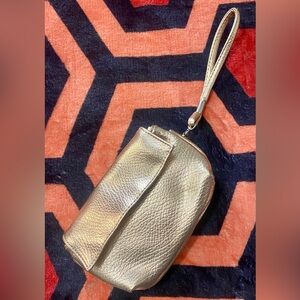 Small gold clutch bag wallet wristlet